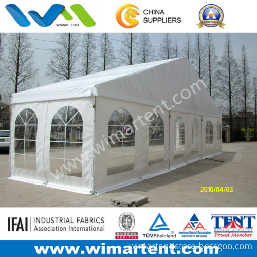 15m White PVC Event Tent with Clear Windows